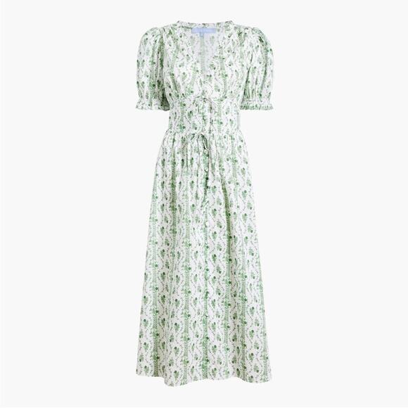Hill House Green Floral Midi Dress - Picture 3 of 14